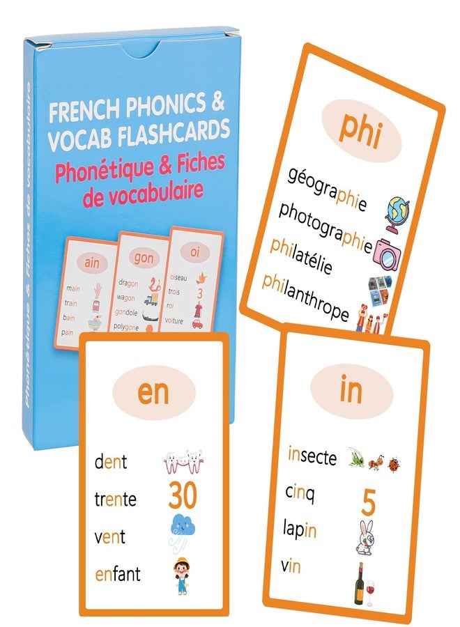 AXPTECH French Phonetic Flashcards - Covering All 36 French Sounds - 16 Vowels, 17 consonants, 3 semi-Vowels - Image 2